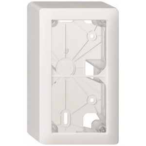 Cadre apparent Kallysto Hager blanc, 140x74x54 mm, pour boîtes de dérivation.