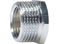 Gewinde-Reduzierstück 11,5 (Rp 1/4) x 16,7 mm (R 3/8) Messing Verchromt