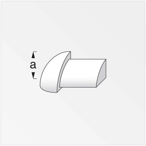 Viertelkreis-Aussenecke, Aluminium, Brillant-Weiss, 0,8 cm für Fliesenschienen.