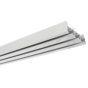 Binario bianco Gardinia per tende a pannello, a 3 vie, lunghezza 260 cm, per tende e drappeggi.
