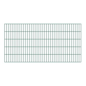 Panneau de grillage double fil vert GAH-Alberts, 100x200 cm, galvanisé, pour clôtures de jardin.