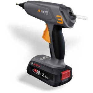 Pistola per colla a caldo Steinel MobileGlue 3011 con batteria e caricabatterie.