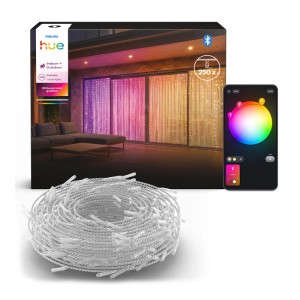 Philips Hue Festavia tenda luminosa, 250 LED, White & Color. Rotolo prodotto e luci colorate, controllabile via app.