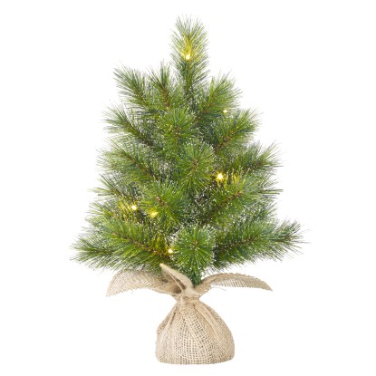 Black Box Kunsttanne Glendon Grün 10 LED / 26 Zweige / Ø 20 cm / Höhe 45 cm