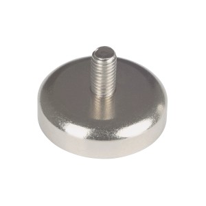 Magnete a vaso Fix-o-moll in neodimio con bullone filettato (16 mm x Ø 25 mm) color argento.