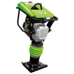 Zipper Vibrationsstampfer ZI-RAM80C, 80 kg, avec châssis, vert. Machine de construction pour le compactage du sol.