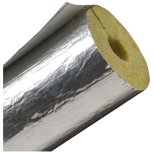 Climapor Klemmrock laine de roche, auto-adhésive, revêtement aluminium, Ø 22mm, pour isolation tuyaux chauffage.