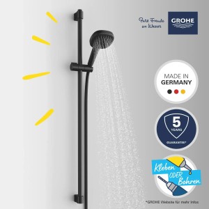 Set asta doccia Grohe Quickfix Vitalio Comfort 110 nero con 2 getti.