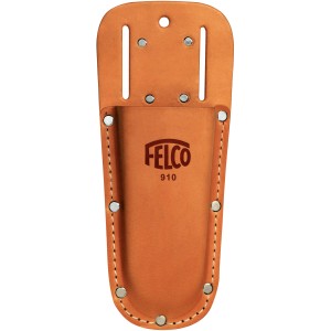 Felco 910 custodia in pelle per cesoie da giardino, con passante e clip per attacco alla cintura.