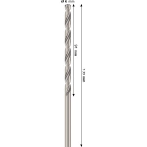 Punta elicoidale Bosch Pro Metal HSS-G, diametro 6 mm, colore argento.