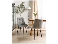 Beliani Chaise Melrose velours Gris lot de 2