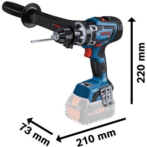 Bosch Professional GSB 18V-150 C trapano avvitatore a percussione a batteria con impugnatura supplementare in L-Boxx.