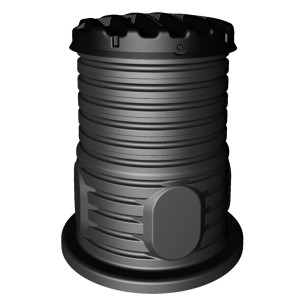 Cuve enterrée Promo 4100 L avec rehausse de puits, résistante au gel et stable.