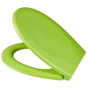 Sedile WC verde Diaqua Barbana con chiusura rallentata, in duroplast resistente.