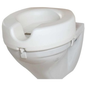 Wenko Rehausse WC Secura, rehausse de siège de toilette en plastique blanc pour plus de confort et de sécurité dans la salle de bain.