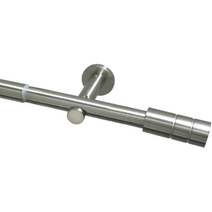 Gardinia Asta per tende Cilindro effetto acciaio inox 190 - 360 cm
