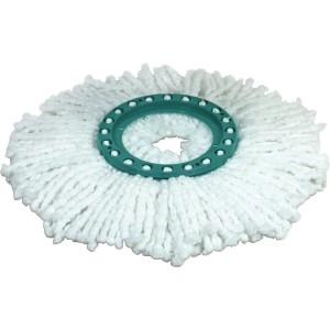 Tête de rechange Leifheit Clean Twist Mop en microfibre pour appareils de nettoyage, blanc.