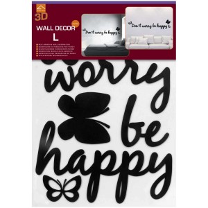 Wandsticker Don't Worry aus Foam mit 3D-Effekt, Größe L.
