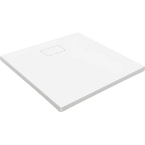Receveur de douche carré blanc baliv DW-90.100E aspect pierre en plastique SMC, 90x90 cm.