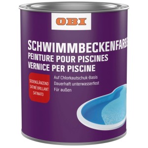 OBI Schwimmbeckenfarbe Seegrün, seidenglänzend, 2,5 l. Unterwasserfest für Pools & Teiche, Chlor-Kautschuk-Basis.