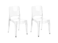 Beliani Chaise Westbridge plastique Transparent 2 pcs