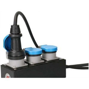 Prise encastrable Type 23, IP55, gris clair-bleu, pour programmes d'interrupteurs en saillie.