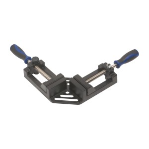Serre-joint LUX 90° Comfort avec poignée souple pour serrer les pièces à angle droit.