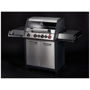 Enders Gasgrill Monroe Pro 4 SIK Turbo Edelstahl mit Seitenkocher und Unterschrank.