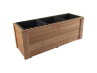 Blumenkasten Lärche inkl. 3 Pflanzeinsätze (HxBxT) 39 x 38 x 101 cm
