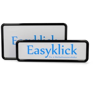 Set portatarga Easyklick, nero, per targhe 30x16 e 30x8 cm.