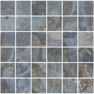 Mosaico Vabene Travertino Mercan, 30x30 cm, in gres porcellanato effetto pietra naturale.