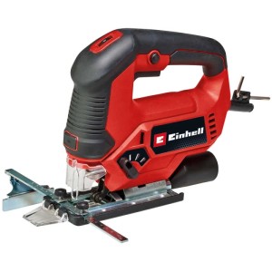 Einhell Stichsäge TC-JS 90 plus: Rote Stichsäge mit Parallelanschlag für präzise Schnitte.