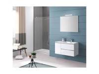 Seitenschrank York lackiert Weiss / Griffe Chrom 50 x 30 cm