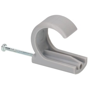 Collier de serrage universel gris (16-20 mm) pour fixation de câbles.