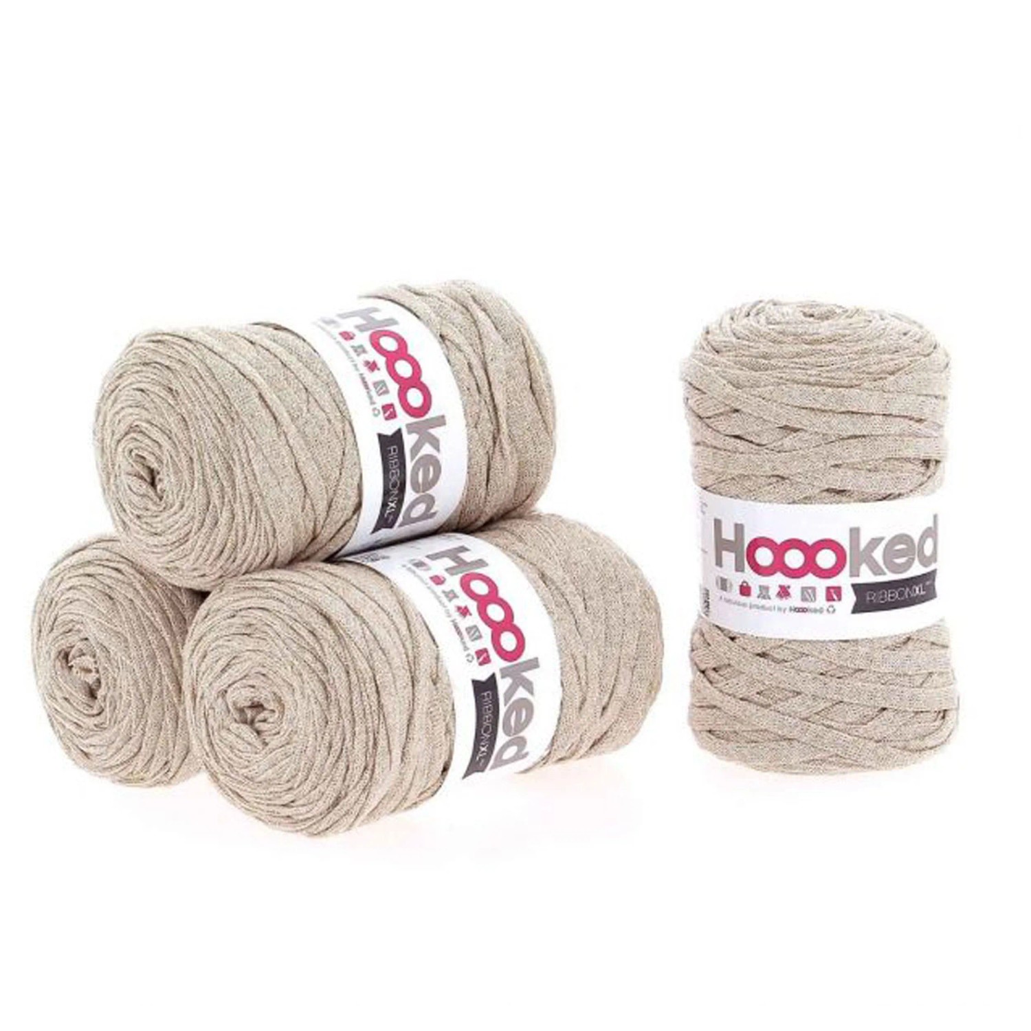 Garn Ribbon Hoooked Lurex-Garn Ribbon XL Golden Dust Nadelstärke 8 - 12 mm / 250 g
