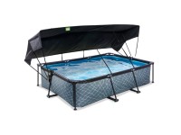 Exit Piscine Stone Gris (HxlxP) 65 x 300 x 200 cm avec pompe et pare-soleil