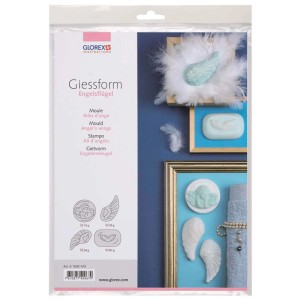Glorex Gießform Engelsflügel für Keramin, Beton, Wachs und Seife.