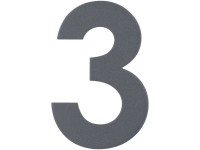 Alpertec Hausnummer Nr. 3 Edelstahl Anthrazit