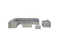 Beliani Lounge-Set XXL 8-Sitzer Polyrattan Grau