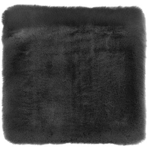 Coussin d'assise Coste anthracite en polyester, 40x40 cm. Texture moelleuse.