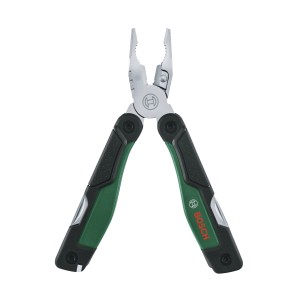 Outil multifonction Bosch 16 en 1, accessoire pour outils multifonctions, ouvert avec pince.