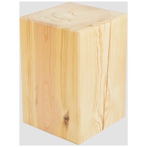 Bloc en pin massif, 45x30x30cm, comme tabouret ou table d'appoint.