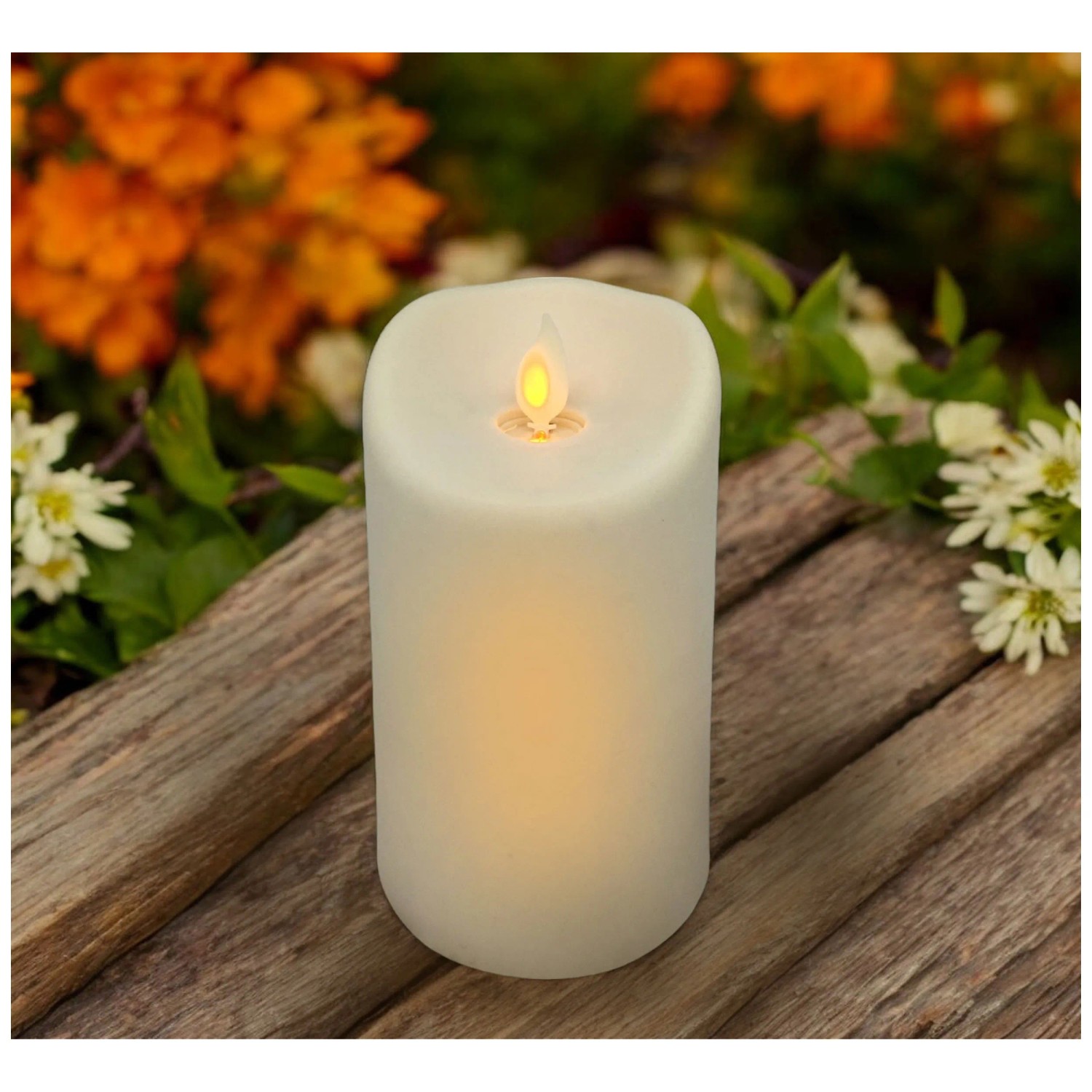 LED-Kerze Outdoor Kunststoff Creme Ø 7,5 x 12,5 cm / 1 Stk. kaufen bei OBI