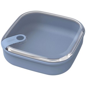 Contenitore per alimenti Rotho Ela, contenitore per alimenti piatto blu orizzonte con coperchio trasparente, 1 litro.
