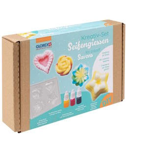 Glorex Kit créatif de fabrication de savon : Kit complet avec moules, couleurs et savon pour 8 savons.