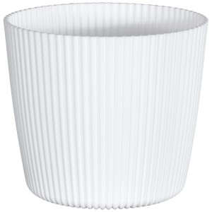Vaso bianco Geli Milly (Ø 19,6 cm) con design a coste per piante da interno.
