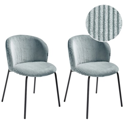 Beliani Chaise de salle à manger Miles Cord Bleu clair 2 pcs
