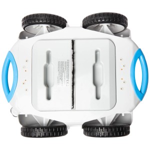 Unterseite des Steinbach Poolrunner Poolroboters mit Rädern und Bürsten.