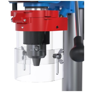 Dettaglio: Trapano a colonna Güde GTB 16/550 Laser con mandrino e protezione.