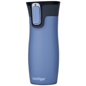 Thermos Contigo West Loop in acciaio inox blu-grigio, capacità 470 ml.